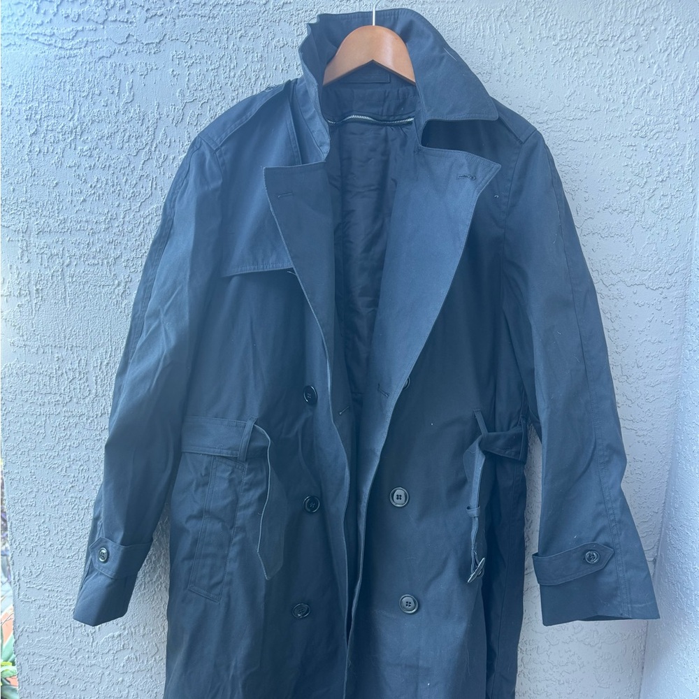 Vtg DSCP Garrison Collection Men’s Black Trench Coat 🧥